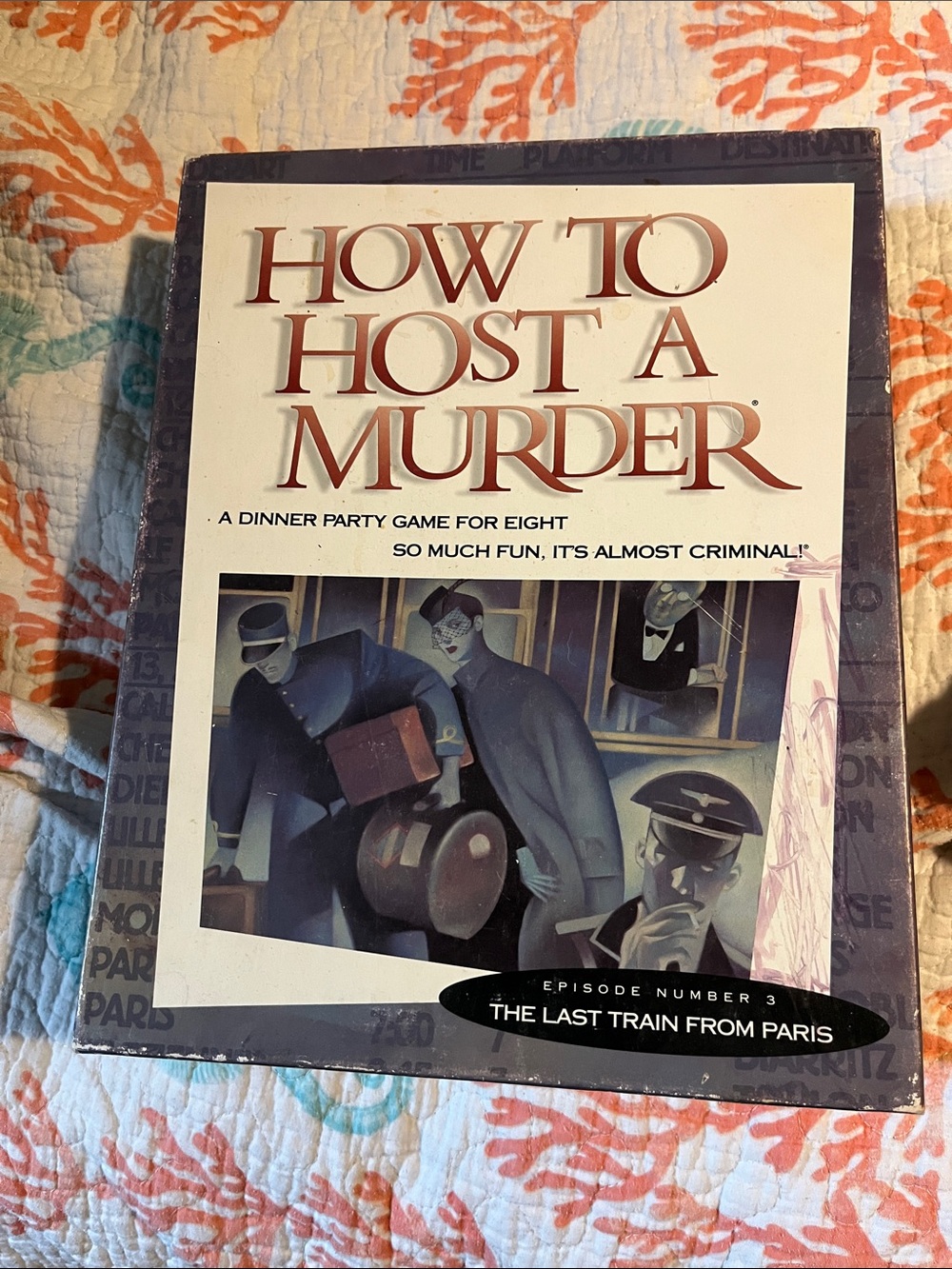 How to Host a Murder Game Box - Black and Cream. New.